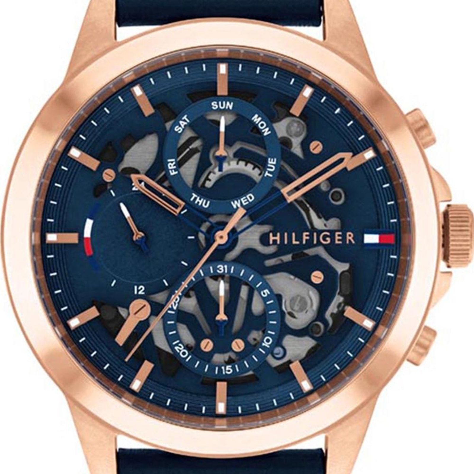Tommy Hilfiger Chronograph Blue Leather Strap Men Watch 1710475