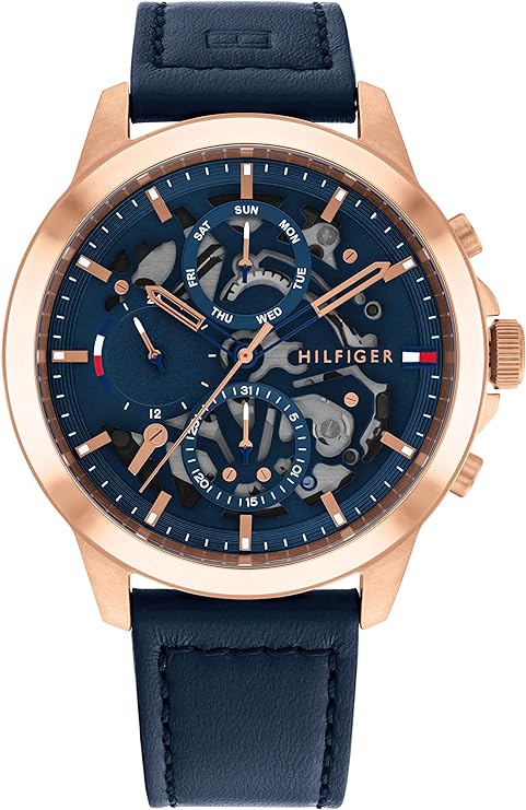 Tommy Hilfiger Chronograph Blue Leather Strap Men Watch 1710475