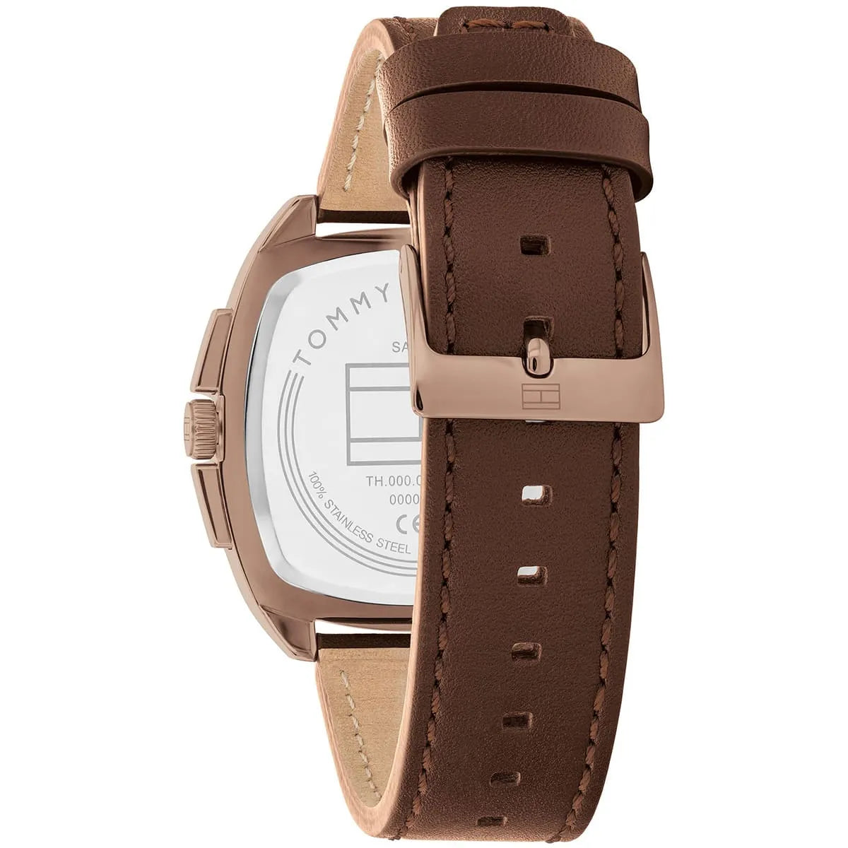 Tommy Hilfiger watch caseback showing model number and specifications