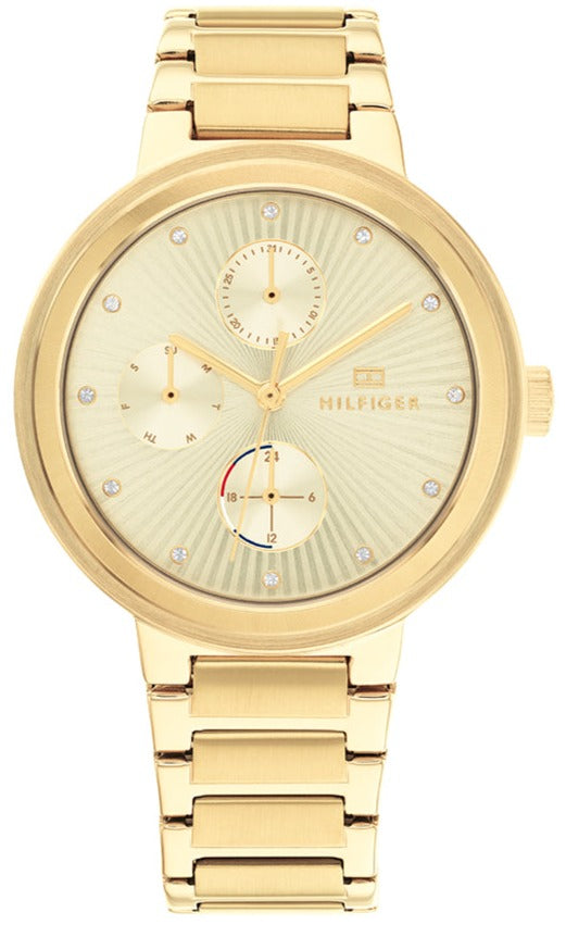 Tommy Hilfiger women's gold stainless steel analogue watch with multi-dial face