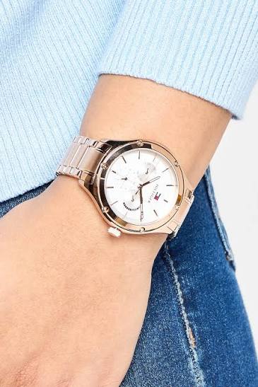 Tommy Hilfiger Quartz Multi-Function with Silver White Dial Womens Watch- 1782682