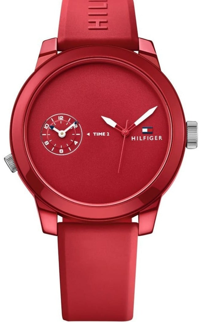 Tommy Hilfiger 1791323 red men's watch with red rubber strap and dial