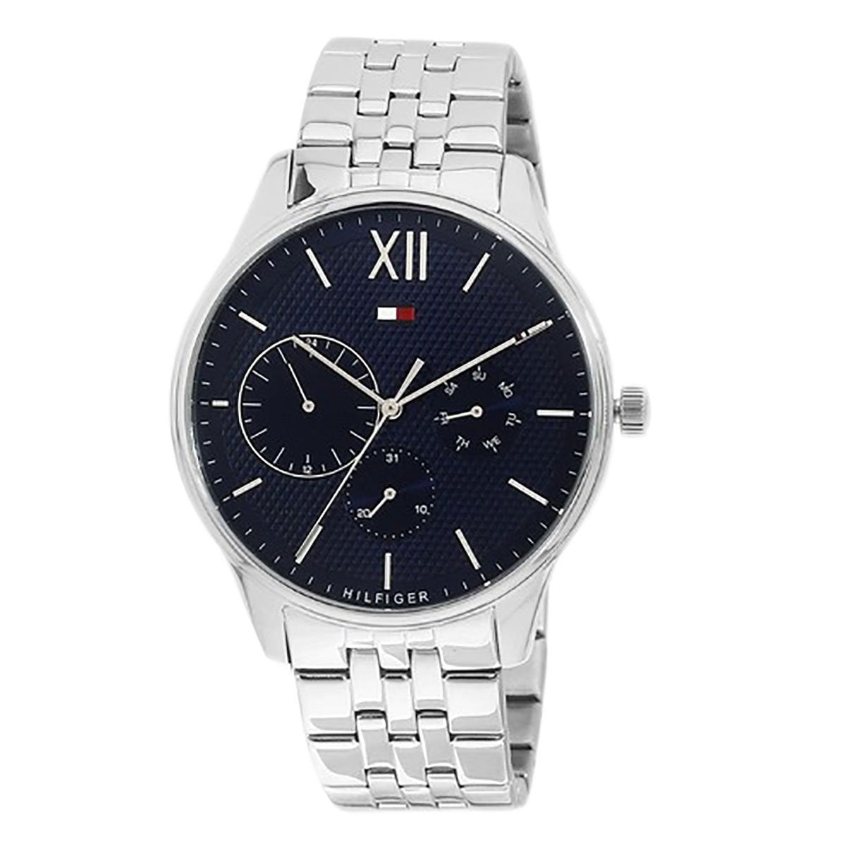 Tommy Hilfiger watch with navy blue dial and silver-tone stainless steel bracelet
