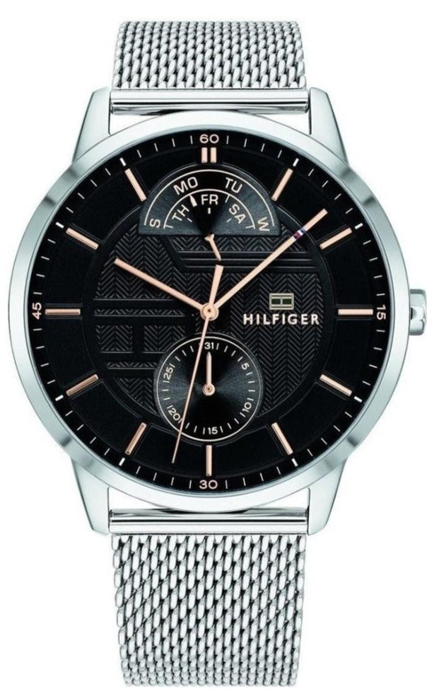Tommy Hilfiger Quartz Stainless Steel Black Dial 44mm Men's Watch 1791610