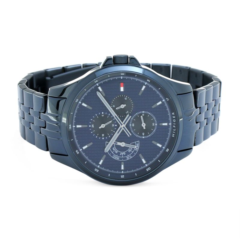 Tommy Hilfiger 1791618 watch worn on wrist showing multi-function dial