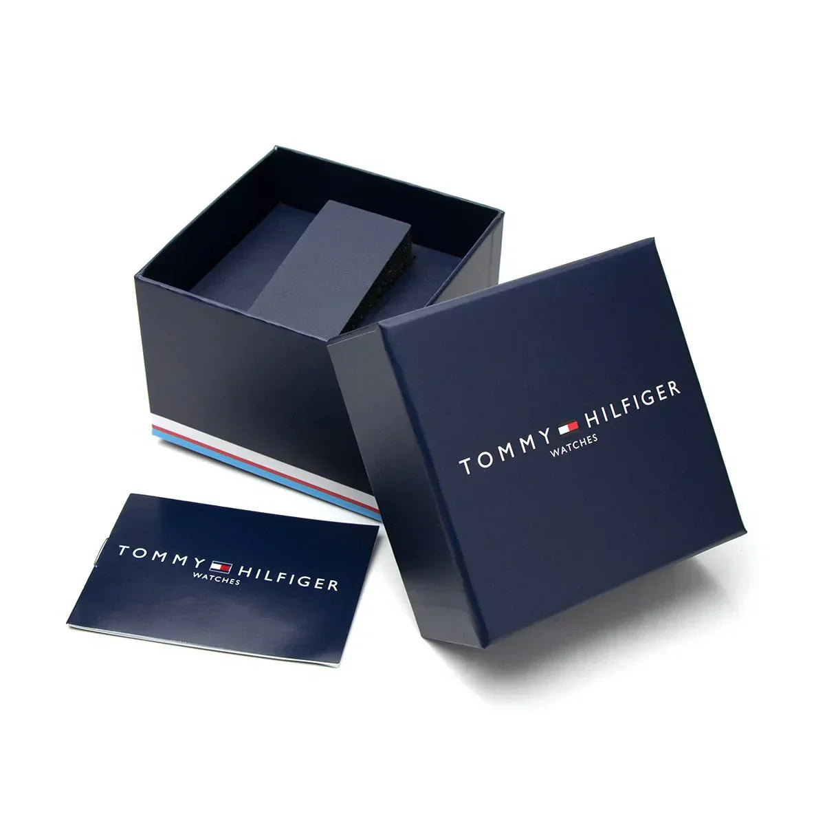 Tommy Hilfiger watch packaging with branded box and documentation