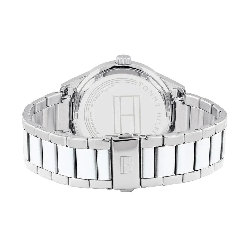 Stainless steel caseback and bracelet of Tommy Hilfiger watch