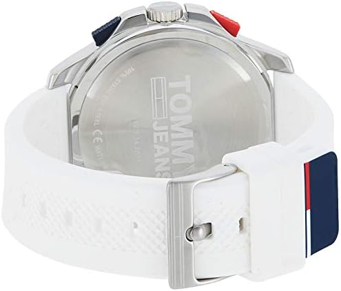 Tommy Hilfiger  Quartz Silicone Strap Silver Dial 46mm Men's Watch - 1791764