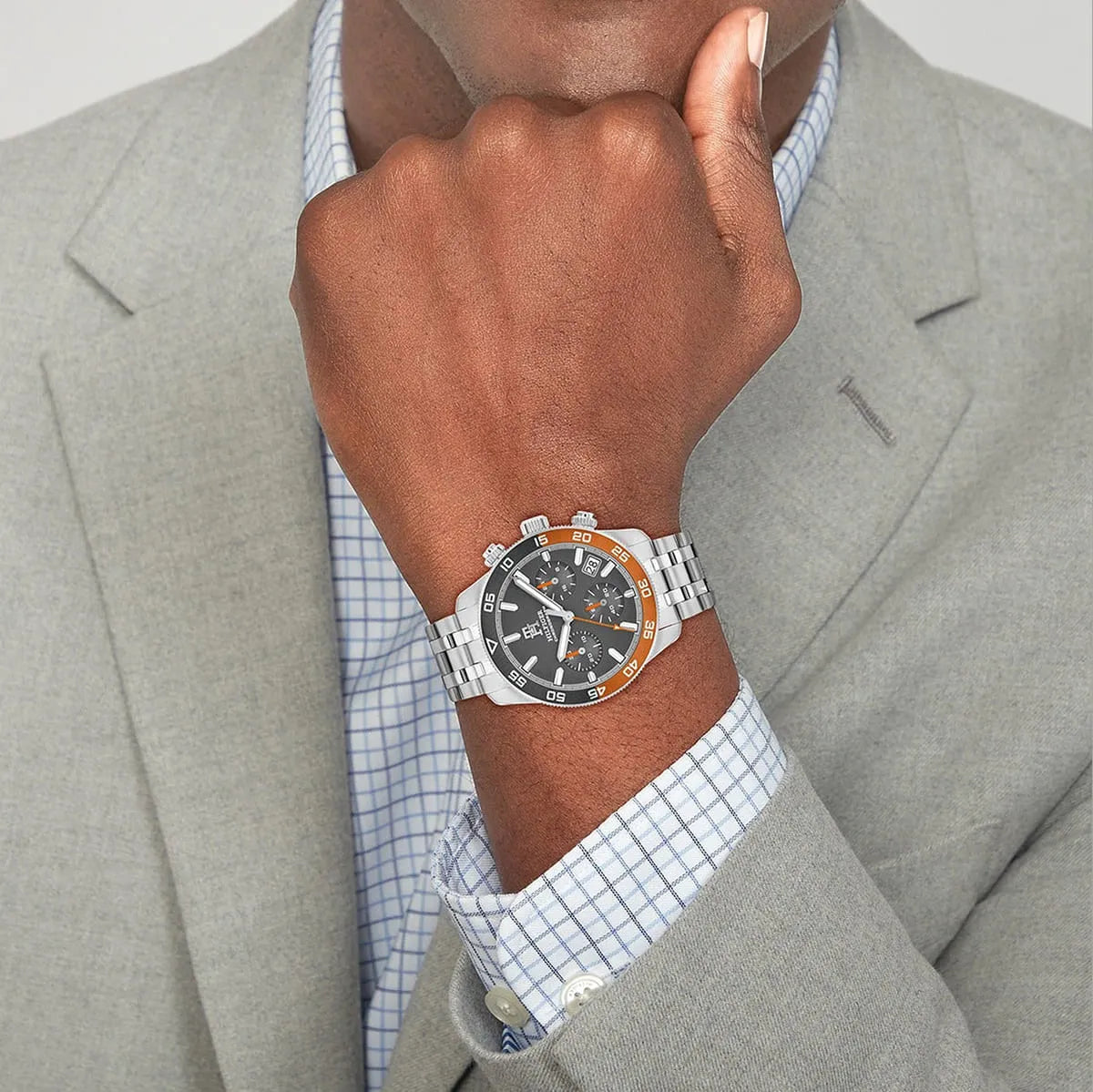 Tommy Hilfiger Stainless Steel Grey Dial Chronograph Men's Watch - 1792186