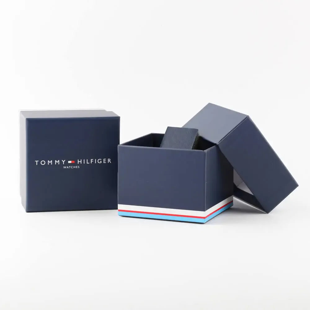 Tommy Hilfiger watch packaging with branded presentation box