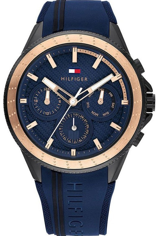 Tommy Hilfiger Chronograph Aiden Blue/Rose Gold Men's Watch - 1791860
