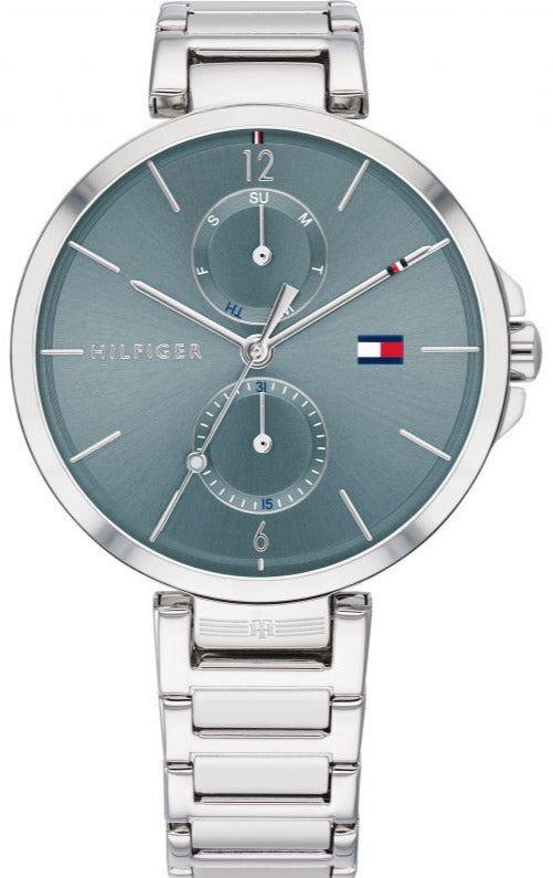 Tommy Hilfiger Angela watch with blue dial and silver steel strap