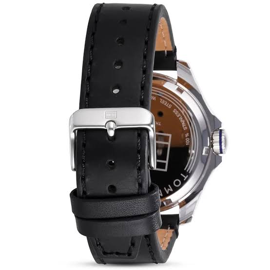 Tommy Hilfiger Bruce Analog Black Dial Black Leather Strap Watch for Men - 1791279