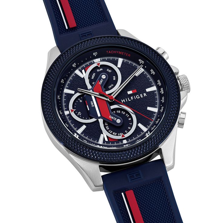 Tommy Hilfiger Clark (46mm) Blue Dial / Blue Silicone Strap Men's Watch - 1792083