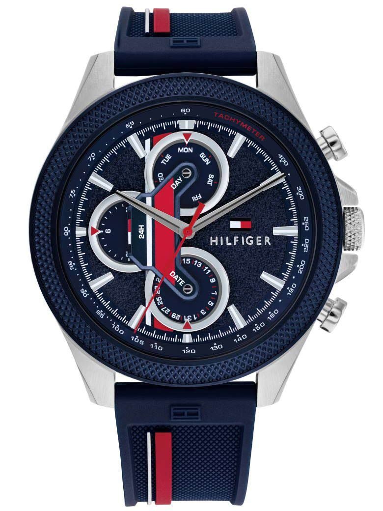 Tommy Hilfiger Clark (46mm) Blue Dial / Blue Silicone Strap Men's Watch - 1792083