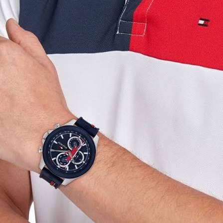 Tommy Hilfiger Clark (46mm) Blue Dial / Blue Silicone Strap Men's Watch - 1792083
