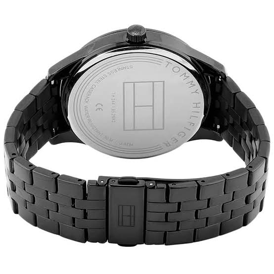 Tommy Hilfiger Damon Quartz Chronograph Blue Dial Black Steel Strap Watch for Men - 1791454