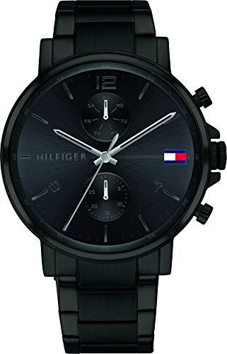 TOMMY HILFIGER DANIEL BLACK STEEL MULTI-FUNCTION MEN'S WATCH - 1710414