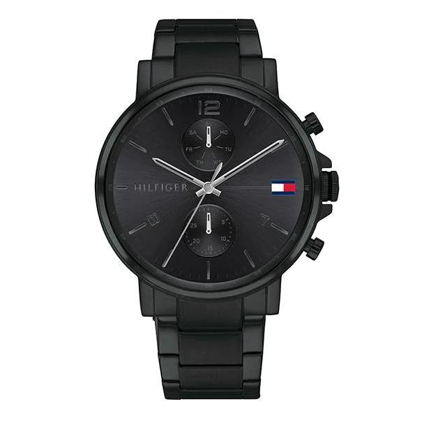 TOMMY HILFIGER DANIEL BLACK STEEL MULTI-FUNCTION MEN'S WATCH - 1710414