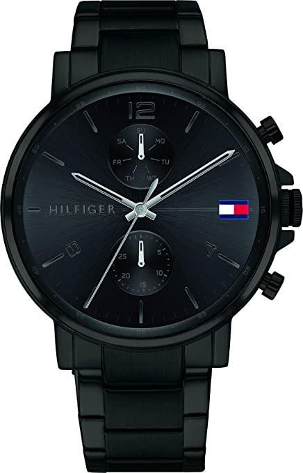 TOMMY HILFIGER DANIEL BLACK STEEL MULTI-FUNCTION MEN'S WATCH - 1710414