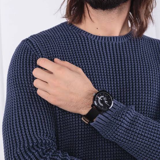 Tommy Hilfiger Denim Black Dial and Leather Band Men's Watch  - 1791479
