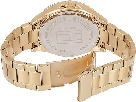Tommy Hilfiger Erik watch caseback with gold-tone steel and bracelet detail