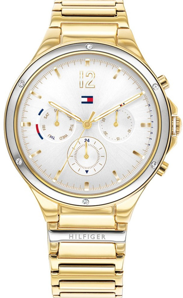 Tommy Hilfiger Eve 1782278 women's watch with gold-tone case and bracelet, multi-dial chronograph