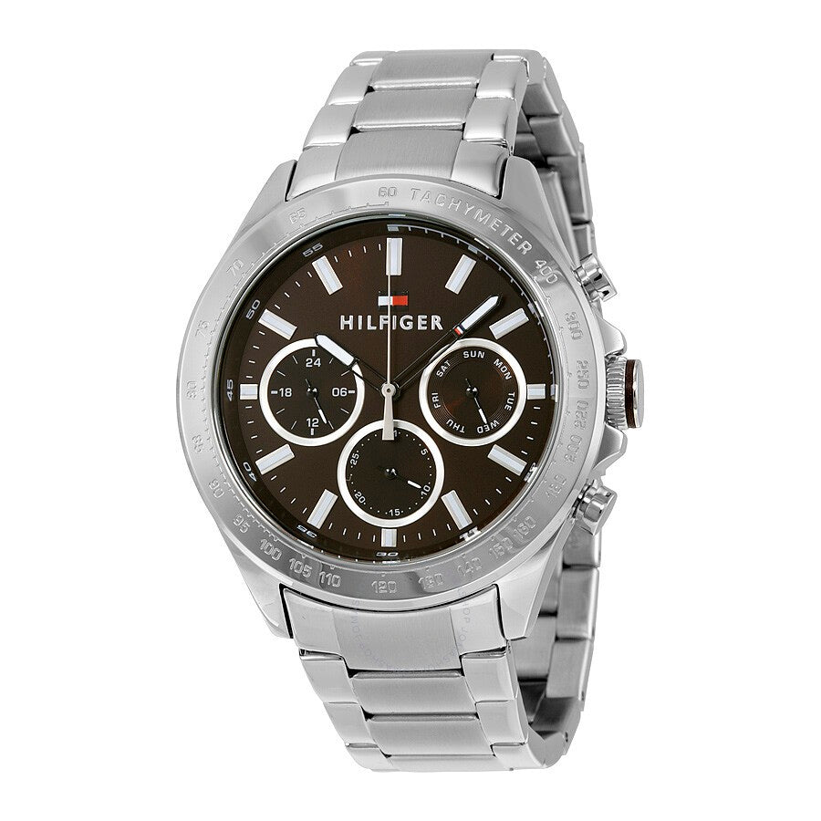 Tommy Hilfiger Hudson Brown Dial Stainless Steel Men's Watch 1791229