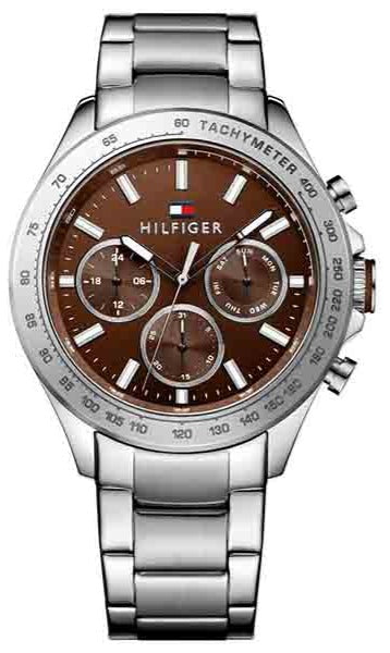 Tommy Hilfiger Hudson Brown Dial Stainless Steel Men's Watch 1791229