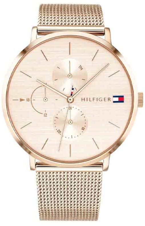 Tommy Hilfiger Jenna rose gold women's watch with mesh bracelet and cream dial