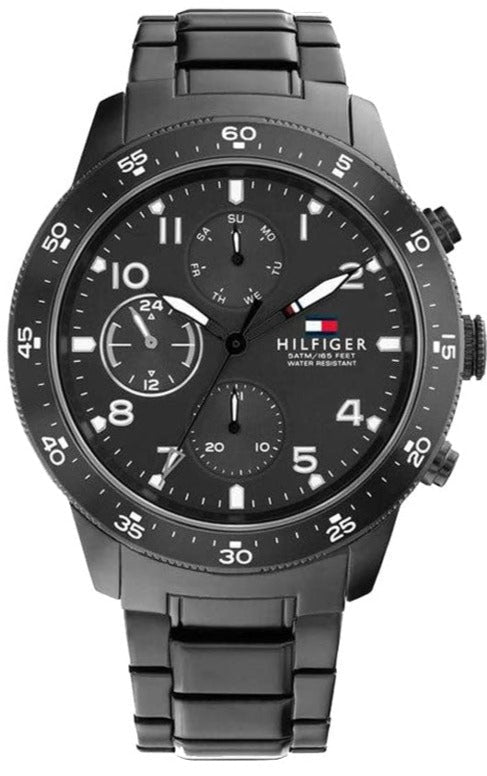 Tommy Hilfiger Jimmy black dial chronograph men's watch with stainless steel bracelet