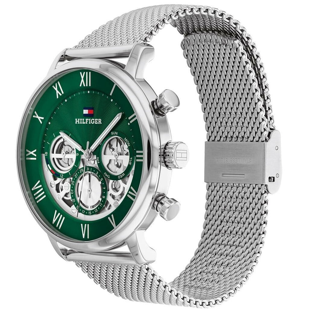 Tommy Hilfiger Legend Multifunction (44mm) Green Skeleton Dial / Stainless Steel Men's Watch - 1710567