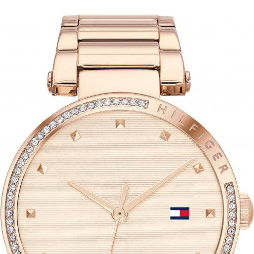 Tommy Hilfiger Lynn Crystal Accents Rose Gold Tone Stainless Steel Quartz Women's Watch - 1782237