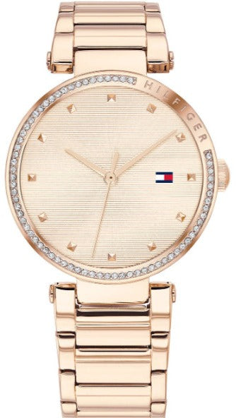 Tommy Hilfiger Lynn Crystal Accents Rose Gold Tone Stainless Steel Quartz Women's Watch - 1782237