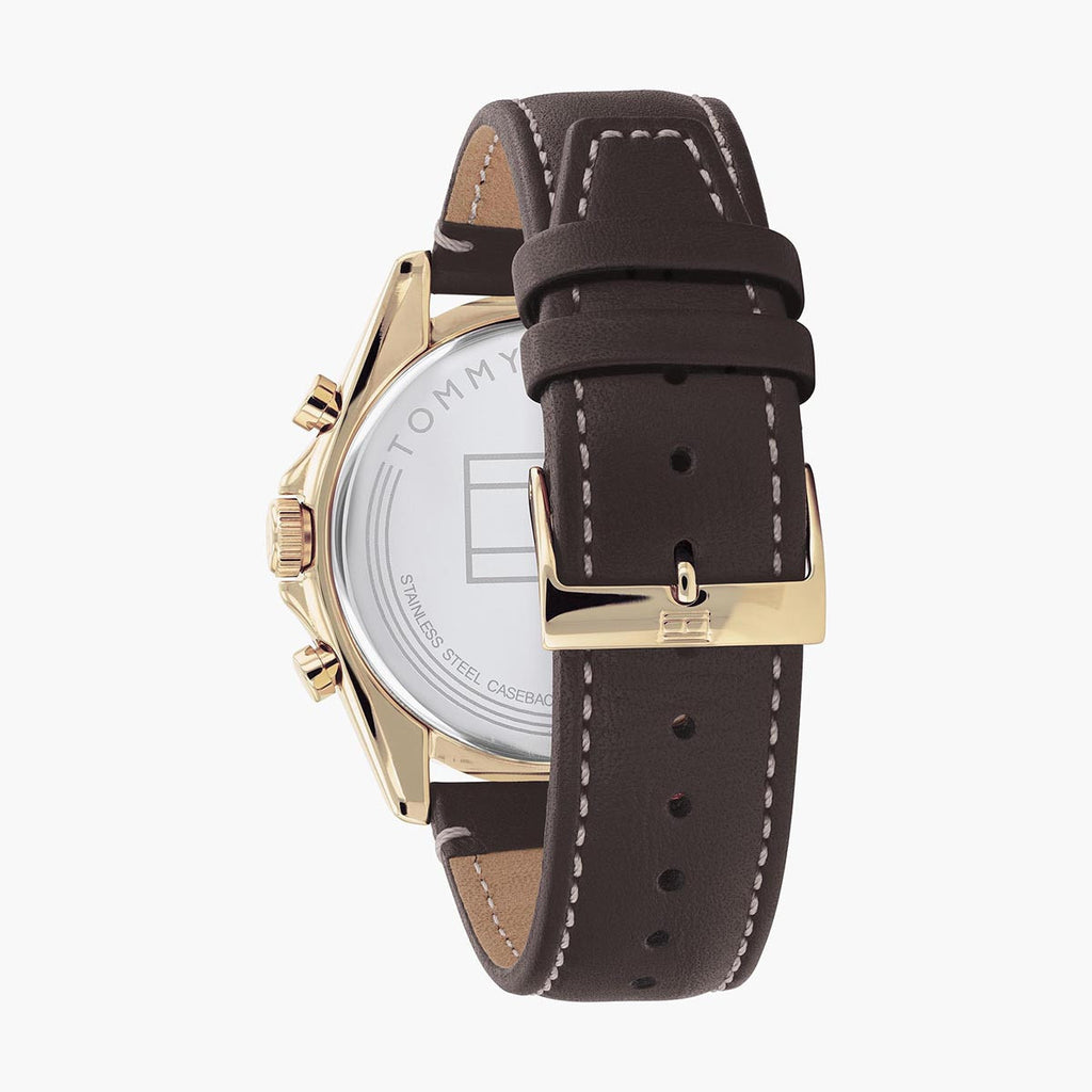 Parker watch caseback with Tommy Hilfiger branding and specifications engraved