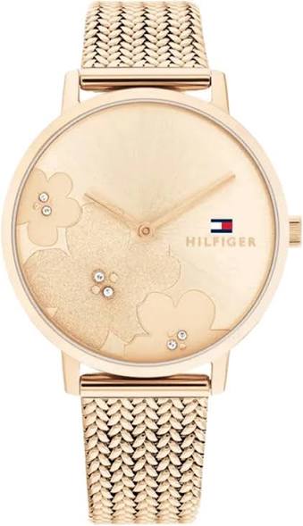 TOMMY HILFIGER TEA LE Stainless Steel Mesh Gold Rose Womens Watch- 1782603