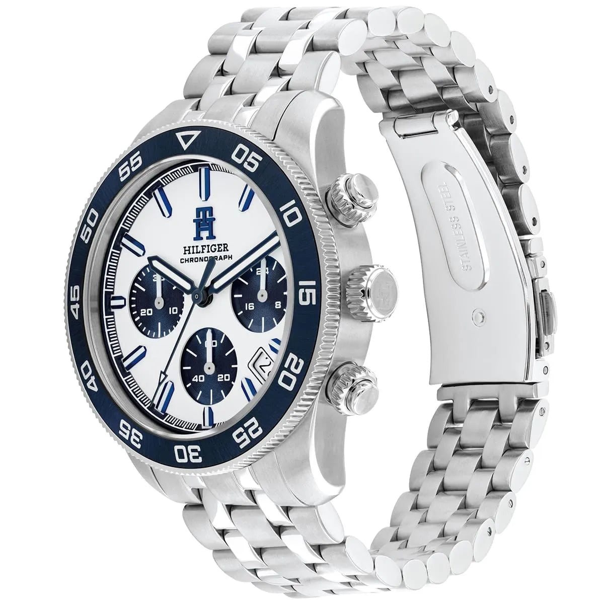 Tommy Hilfiger TH85 Chronograph (41mm) White Dial / Stainless Steel Bracelet Men's Watch -1792157