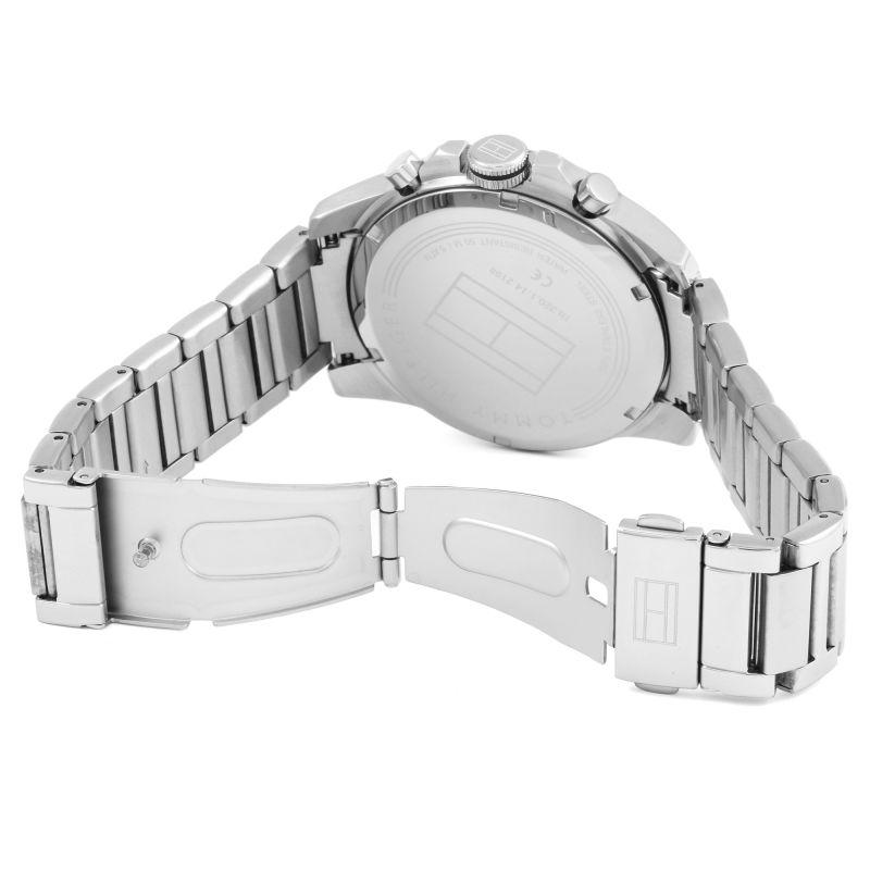 Side profile of Tommy Hilfiger The Decker men's watch showing bracelet and case