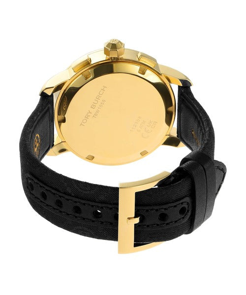 Tory Burch Chronograph T Monogram jacquard leather strap Women's Watch TBW1055