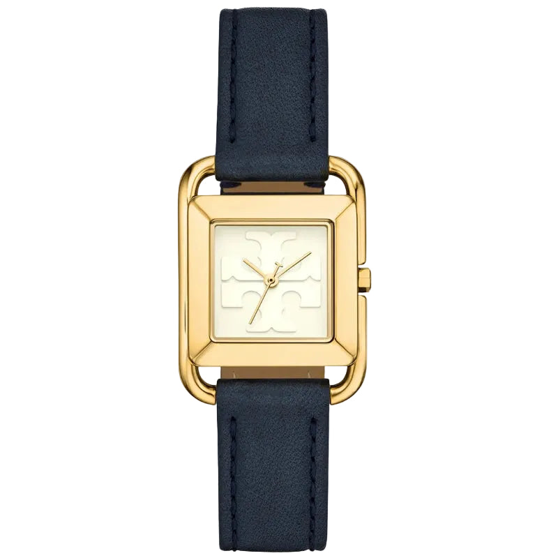 Tory Burch Miller Quartz Cream Dial Gold Leather Strap Women's Watch TBW6014