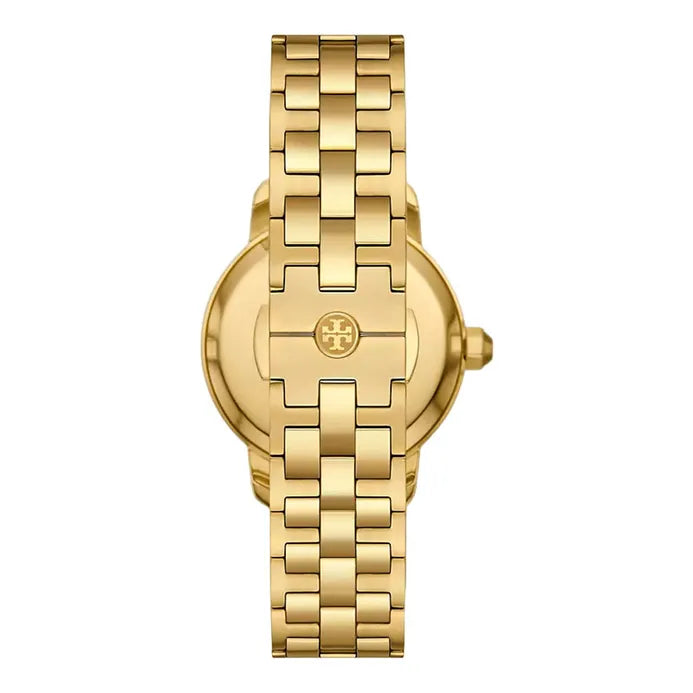 Tory Burch Beige Pattern Dial Gold Stainless Steel Strap TBW1053