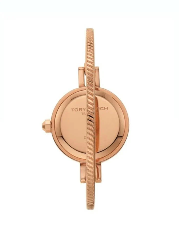 Tory Burch TBW4037 Riva rose gold watch case back with branding