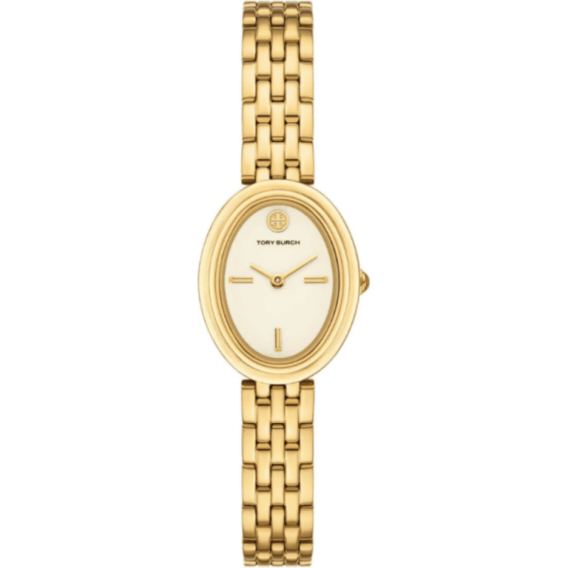 Tory Burch Oval 22mm Gold Steel Bracelet Women's Watch TBW6032