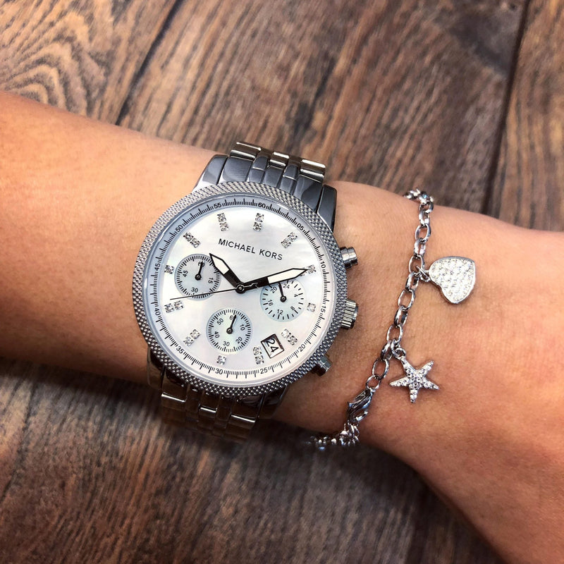 Michael Kors Jet Set Chronograph Mother of Pearl Dial Ladies Watch MK5020 - Watches of New Zealand #3