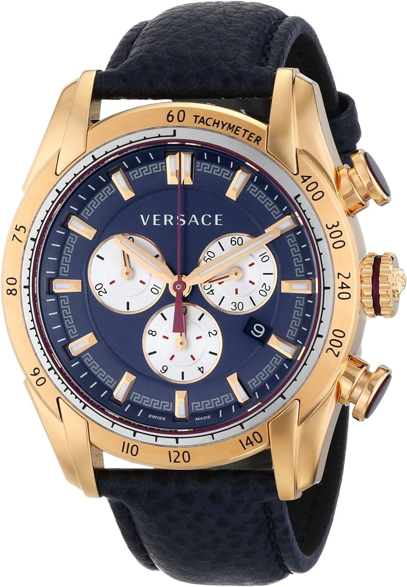 Versace V-Ray Rose Gold Leather Strap Men's Watch  VDB030014 - Watches of New Zealand
