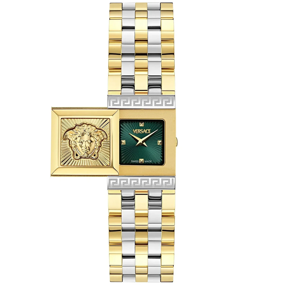 Versace Reveal Green Sunray Dial Two-Tone Bracelet Watch - VE0C00125