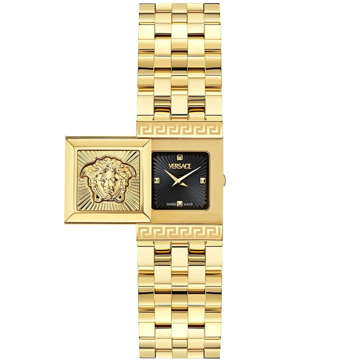Versace Reveal Square Stainless Steel Bracelet Black Dial Women’s Watch VE0C00325