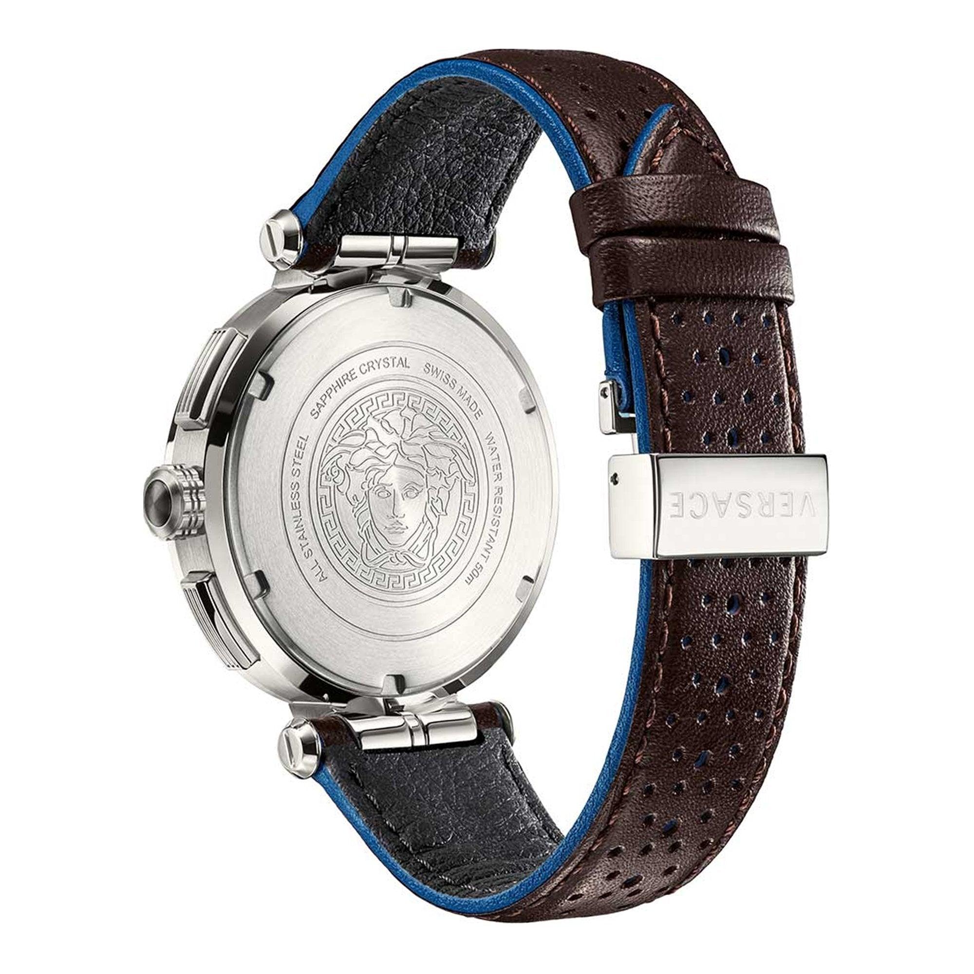 Versace Aion Chronograph Leather Strap Men's Watch VBR010017
