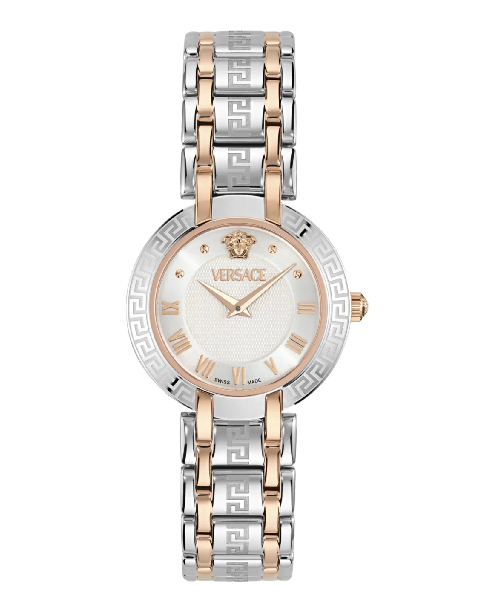 Versace  Antlia White Dial Rose Gold Tone Silver Women's Watch - VE0P00525