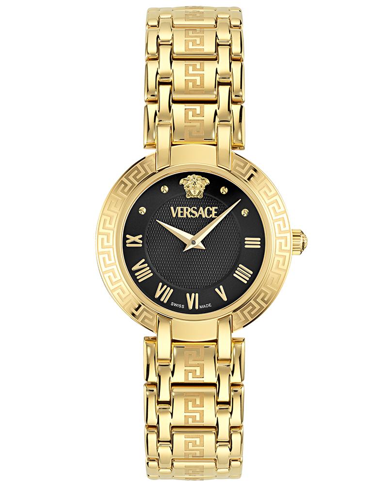 Versace Antlia Black Guilloché Dial Gold Stainless Steel Women's Watch VE0P00625